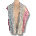 The Little Tichel Lady Reversible Pink Green Metallic Floral Brocade Shawl Scarf Photo 4