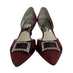 Michael Kors Shirley Crystal Embellished Pumps d'Orsay Dark Red Size 8M Photo 3