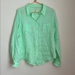 Lilly Pulitzer Sea View Button Down Linen Long Sleeve Shirt Photo 1
