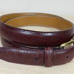 VTG Womens Belt 40 Solid Brass Handcrafted in USA Burgundy Brown Quiet Luxury Photo 0