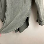 Anthropologie Sequin Shoulder Utility Shirt Jacket Olive Green Button Down XS Photo 10