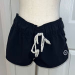Roxy Black and White Athletic Shorts with Drawstring Waist Photo 0