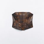 ZARA  faux leather high waisted pants with pockets Photo 10