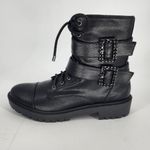 Jessica Simpson  Kerina Black Fashion Combat Boots Size 7M Photo 11