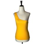 Anthropologie  Shirt Women Extra Small Yellow‎ Ribbed Knit One Shoulder Tank Top Photo 3