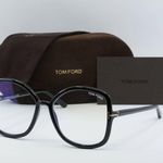 Tom Ford EYEGLASSES FT5845-B 001 Shiny Black / Clear Blue Light Block 56mm Photo 2