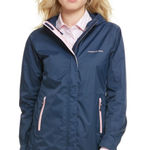 Vineyard Vines  Stow and Go Rain Jacket in Navy Blue with‎ Pink Trim Size XS Photo 0