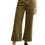 We The Free  Palmer Wide Leg Jeans Free People Green NWT Size 28 Photo 1