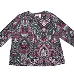 Alfred Dunner Women's Pink Paisley Embellished Top Sz 2X Artsy Glam Smart Casual Photo 0