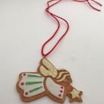 Angel Necklace Cookie Cutter Design on Red Cord Vintage Photo 1