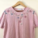 Alfred Dunner  Cable Knit Cottagecore Embroidered Sweater Sz S Photo 1