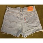 Levi's High Rise Shorts Women 27 Blue Light Wash Denim Distressed Frayed Photo 2