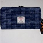 HARRIS TWEED NWTS GLEN APPIN BLUE & BLACK PLAID WALLET SILVER KISS LOCK CLOSURE Photo 2