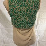 Fate Cream and Green Leopard Print Sleeveless Tank Top Size M Photo 0