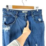 We The Free  CRVY Destructed Straight-Leg Jeans Wide Leg Baggy Size 32 Blue Denim Photo 3