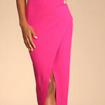 Sweetest Admirer Magenta Ruched Surplice Maxi Dress Pink Photo 0