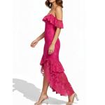 Lovers + Friends Rosewater Off-Shoulder Embroidered Lace Gown, Hot Pink, XXS Photo 3