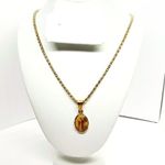 Handmade Gold-Tone Religious Jesus Pendant Necklace Photo 6