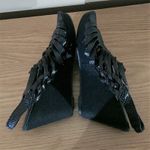 NY&C Black Wedges Wedge Sandals Size 7 Photo 4