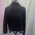 SO  Essential Denim Jean Jacket Black Size Medium And Soft Arms Photo 3