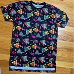 Screenshot 80s Retro Geometric Print Black Short Sleeve T Photo 0
