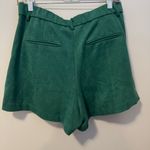 Glam  emerald Green faux suede Women's Shorts with skirt front large Photo 4
