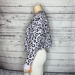Colsie NWT Size XL Purple & Black Animal Print Long Sleeve Crop Sweatshirt Top Photo 2