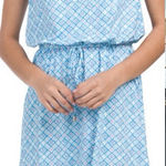 Cabana Life Geometric UPF 50+ Elastic Drawstring Waist Vacation Dress Sz L 💚🍄 Blue Size L Photo 0