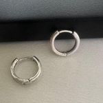 Small Hoop Earrings for Men Women Streetwear Hip Hop Unisex Style Silver Photo 2