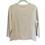 Canadian Graffiti Vtg Women's 3/4 Sleeve Stretch V Neck Embellished Top Size XL Tan Photo 1