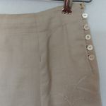 Banana Republic  Tan Linen Embroidered Skirt Photo 1