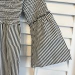 Bigio Collection Black And White‎ Stripe Off Shoulder Dress Size 10 Photo 3