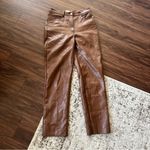Wilfred Melina Brown Faux Leather Straight Leg Pants Size 6 Photo 4