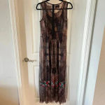 Johnny Was  Biya Sheet Maxi Dress Size Small Color Black Brown Photo 5