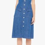 #16 NWT MOTHER Denim The Double Fold Dress in Cutting Edge Blue Size L Photo 0