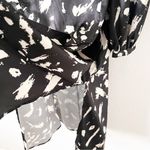 Chi Chi London Adelina Monochrome Satin Midi Dress in Black White Photo 5