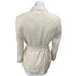 ZARA Cream Long Sleeve Notch Collar Belted Tie Waist Blazer Coat Jacket Top XS Photo 1