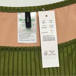 J.Crew  Wide-Rib Curved-Waist Cheeky String Bikini Bottom With Rings in Green M Photo 3