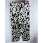 ARKET Floral Print Wide Leg Lounge Pants Cream Black Size 1 Photo 3