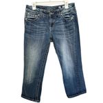 Miss Me capri or cropped jeans Size 30 embellished fleur-de-lis back pockets. Photo 2