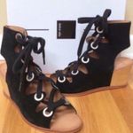 DV by Dolce Vit 'Lei' Black Suede Wedge Grommet Sandal Photo 3