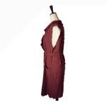 Moon River Moon‎ River Vest Women Small Red Linen Sleeveless Duster Belted Trench Lagenlook Photo 7