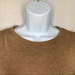 ZARA  Tan Long Sleeve Ruffle Cold Shoulder Sweater Size Small Photo 5
