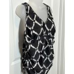 Liz Lange Maternity Tankini Top XXL Black White Ruched Sides Racerback Womens Photo 2
