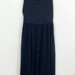 Frye Women's Sleeveless Easy Button Front Midi Dress Black Photo 1