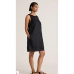 Quince  Black Linen Sleeveless Mini Dress with Pockets Size Medium‎ Photo 1