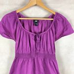H&M Purple Cotton Smocked Babydoll Top Size 4 Photo 1