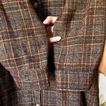 Frank & Eileen  Gavin Shirt Jacket Bouclé Wool Orange Brown Plaid Medium EUC Photo 3