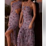 MISA Los Angeles Anthropologie MISA Nicola Floral Mesh Halter Midi Dress Blue Size XS NWT Photo 15