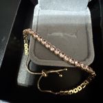 Elegant Teardrop Ring, pink stone bracelet, square ring set Silver Photo 5